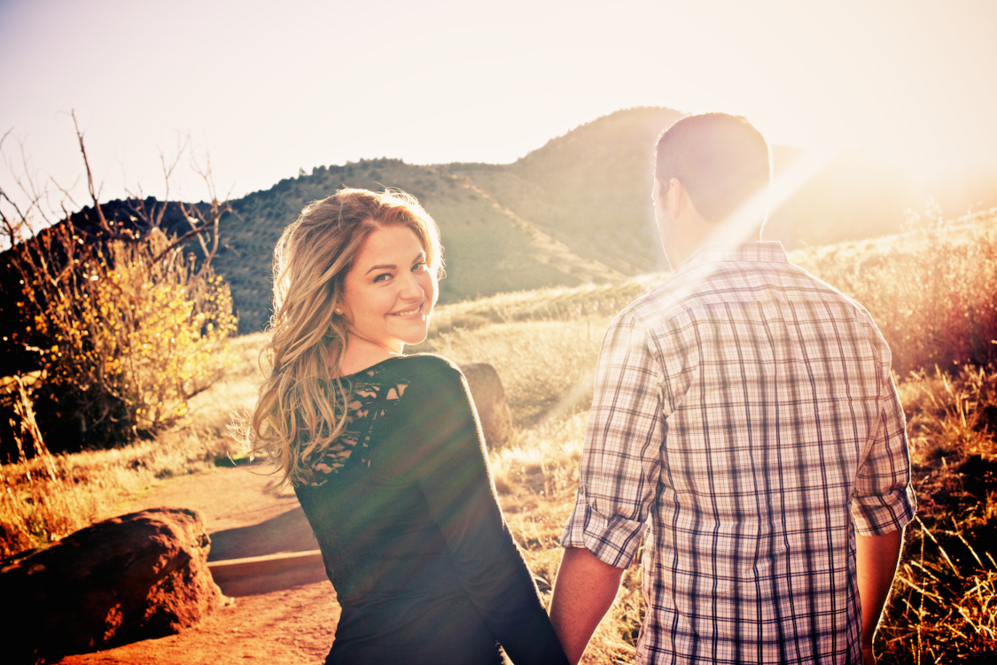 Red Rocks Morrison Colorado Vibrant Sunset Engagement Session by Denver Wedding Photographers Joe and Robin
