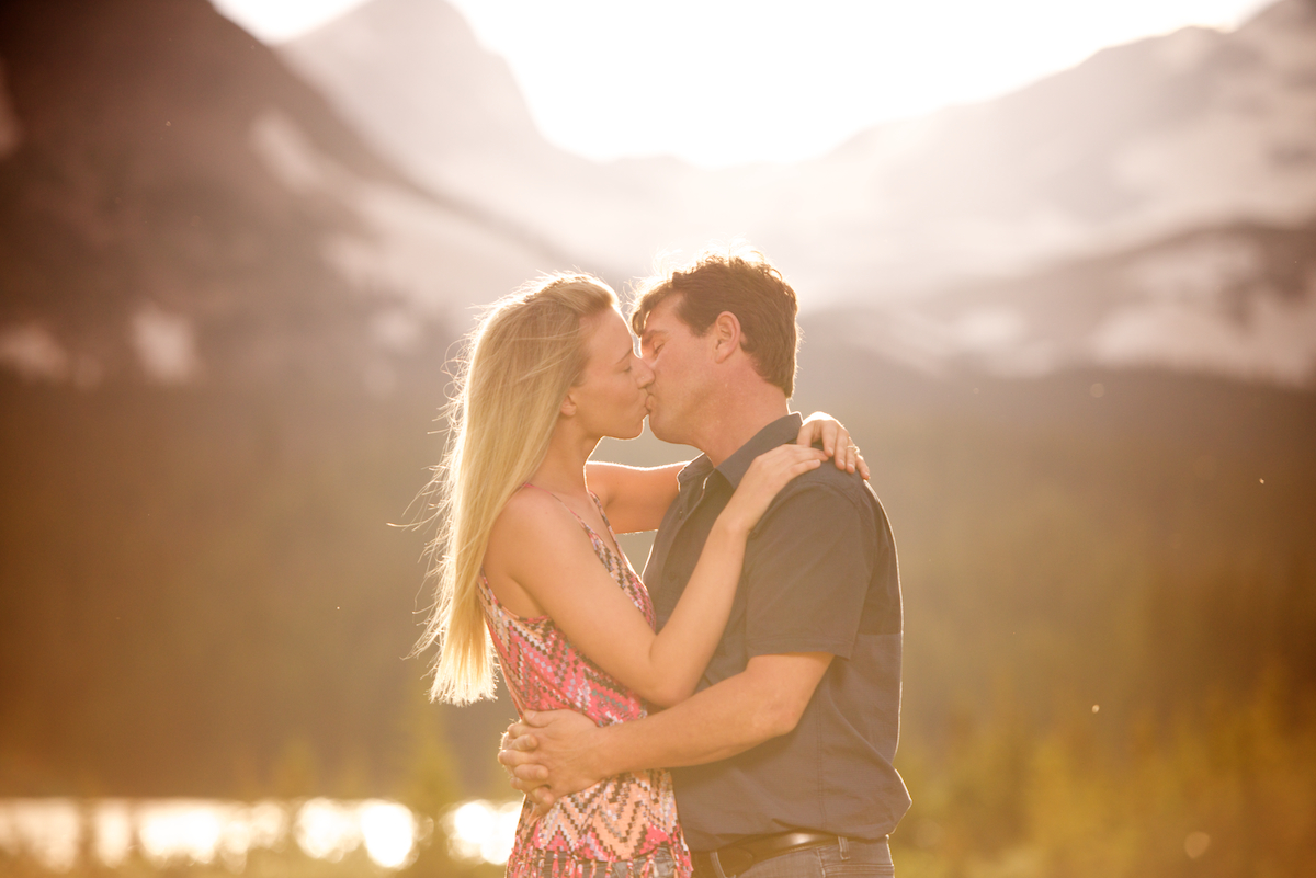 Brainard Lake Ward Colorado Mountain Engagement vibrant sundrenched kiss