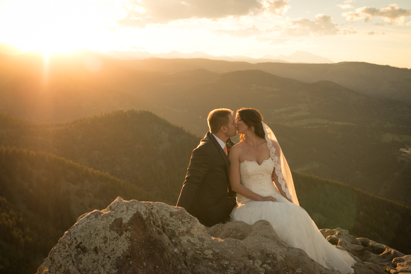 Sunrise Amphitheater Wedding Mountain Layers Sunset
