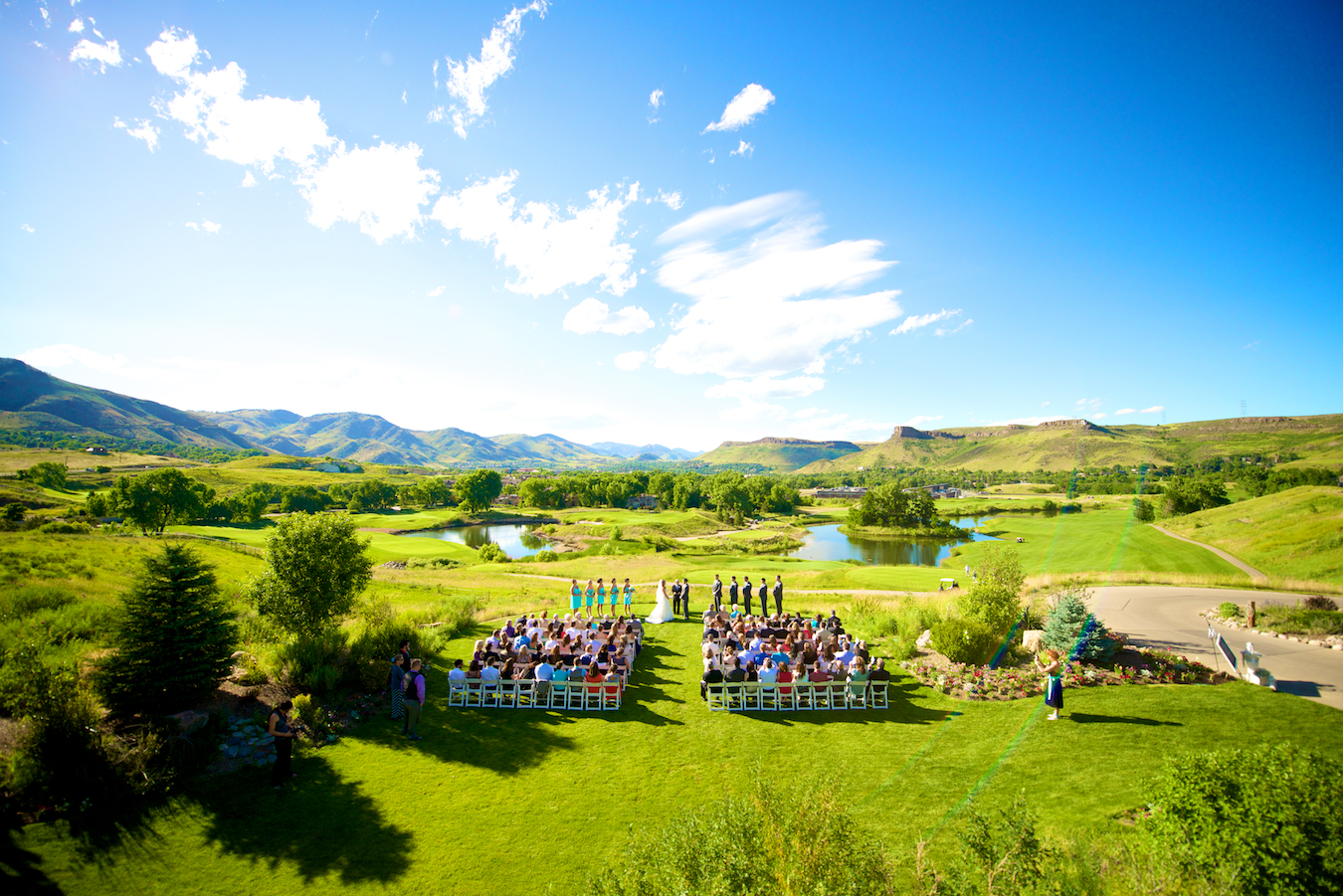 Fossil Trace Wedding Golden, CO Ceremony Site on Golf Course Colorado