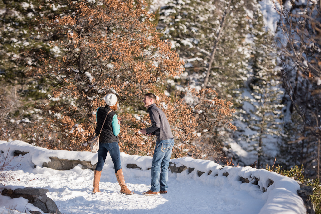 Proposal at Fish Creek Falls in Steamboat Springs, CO