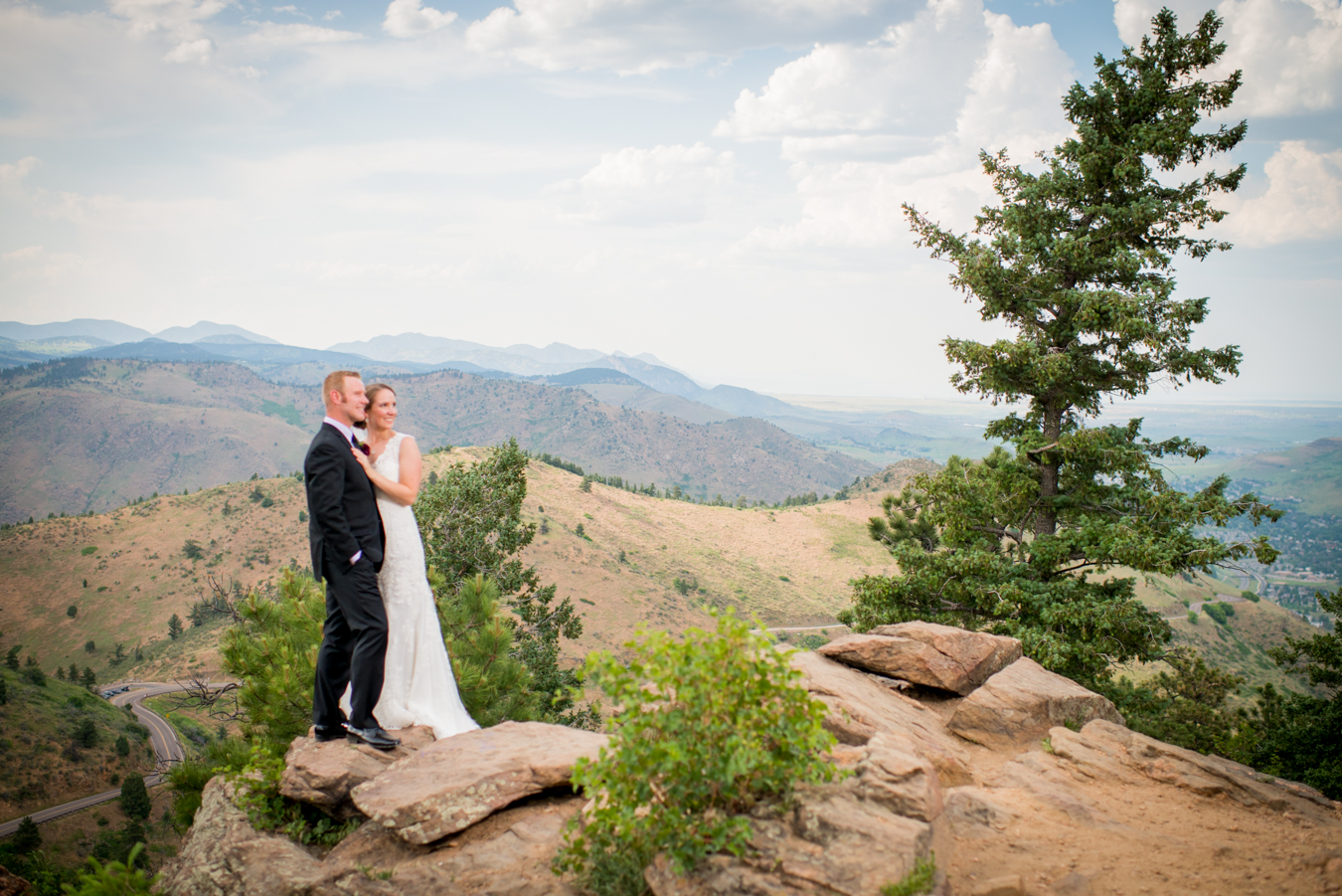 Lookout Mountain Colorado Wedding On Rock Ledge Looking Off | Colorado ...