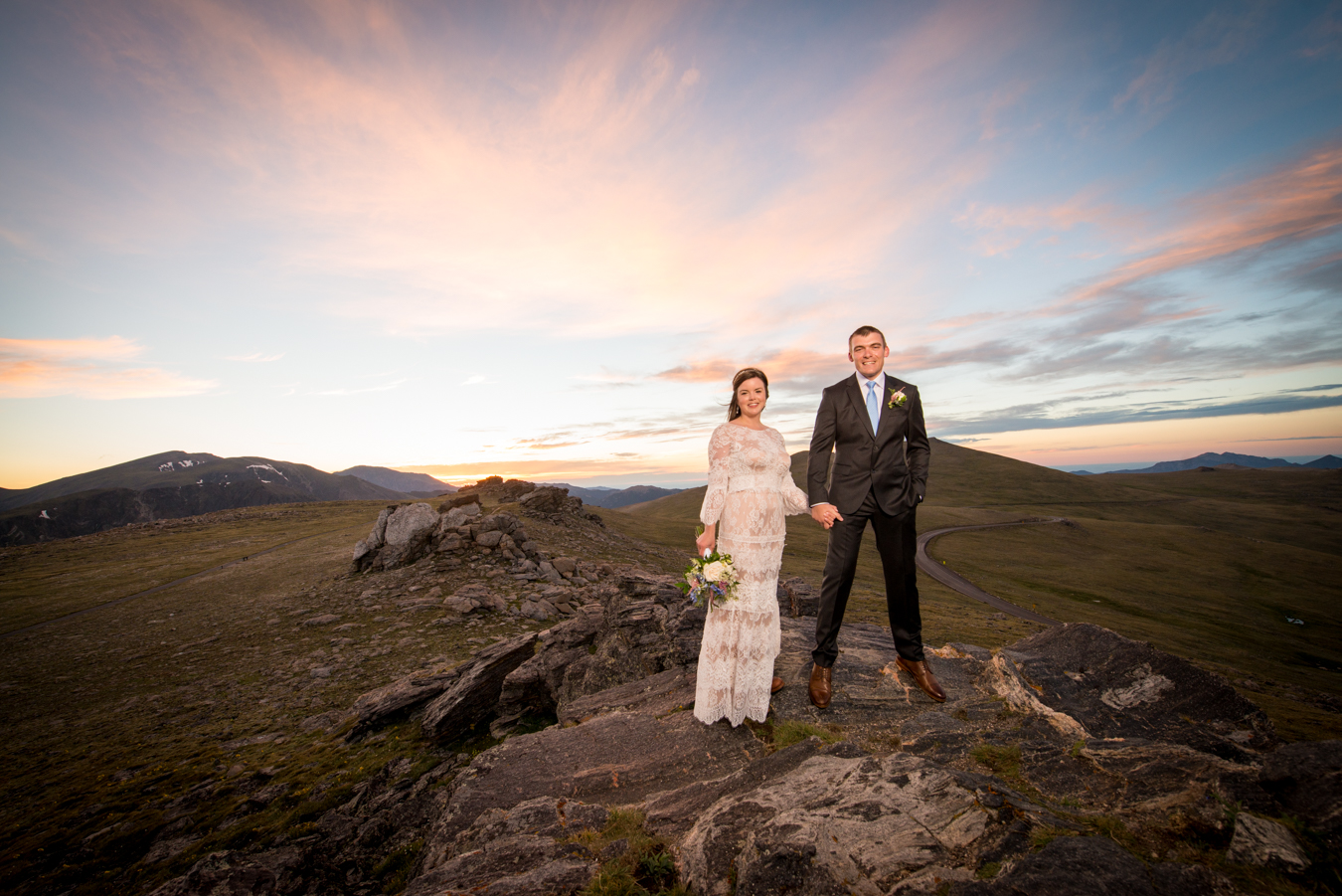 Rocky Mountain National Park Wedding on Mountain Sunrise