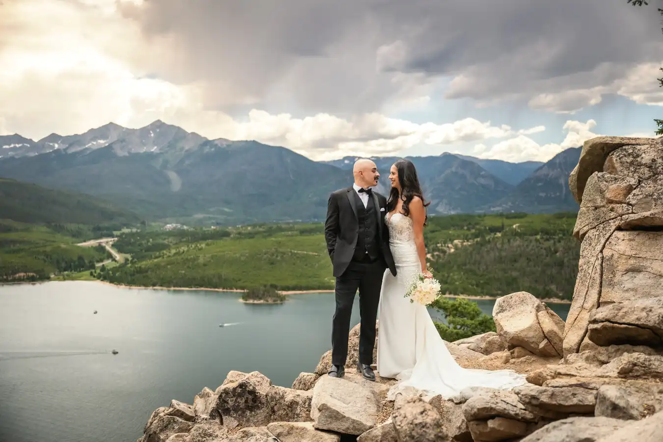 Wedding on Cliff Overlook at Sapphire Point