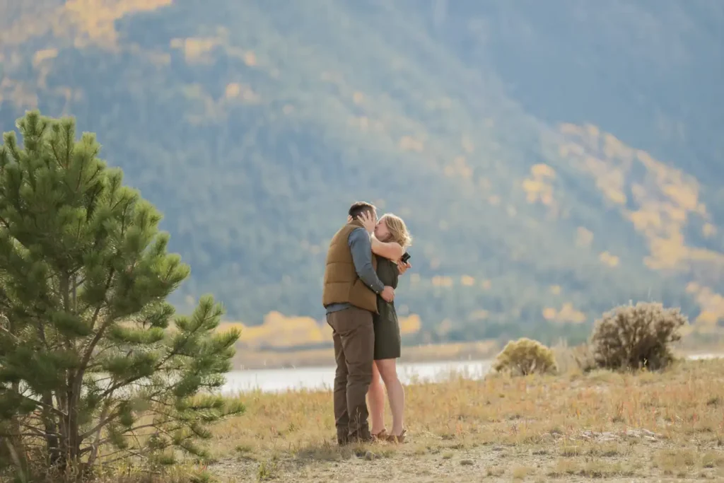 Twin Lakes Fall Proposal Just Engaged Moment
