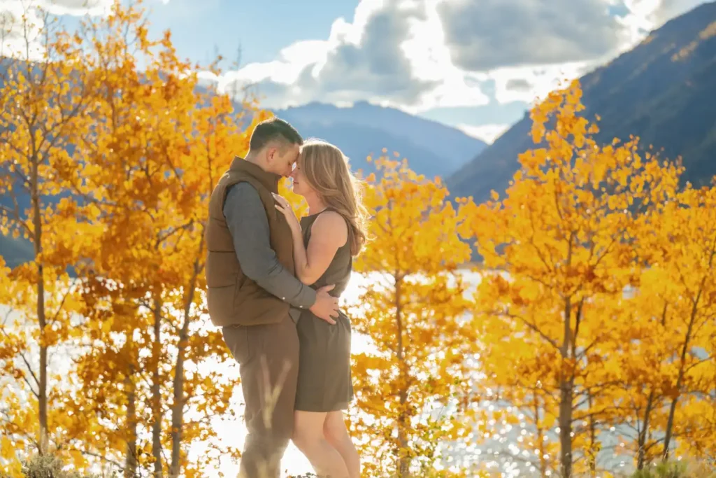Twin Lakes Fall Proposal Orange Aspen Trees