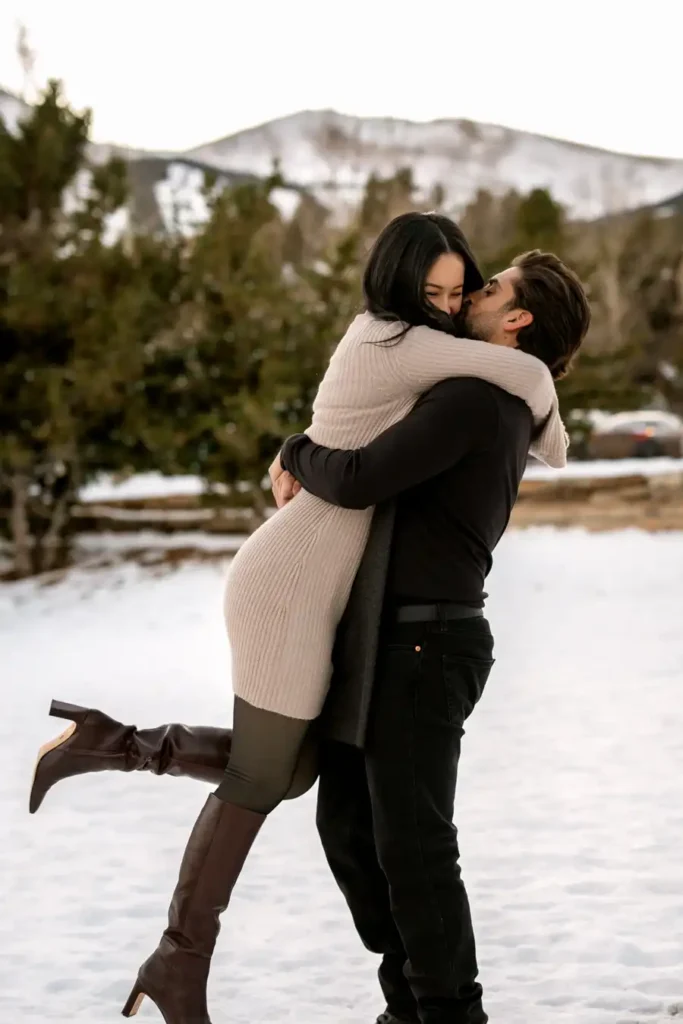 Breck Blue River Plaza Engagement Twirl