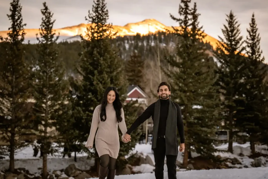 Breck Blue River Plaza Proposal Sunst on Mountains