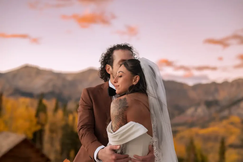 Telluride Fall Colors Wedding Dusk Golden Aspens