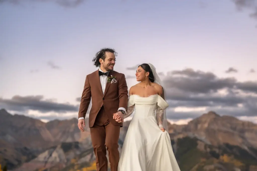 Telluride Fall Colors Wedding Dusk Walking