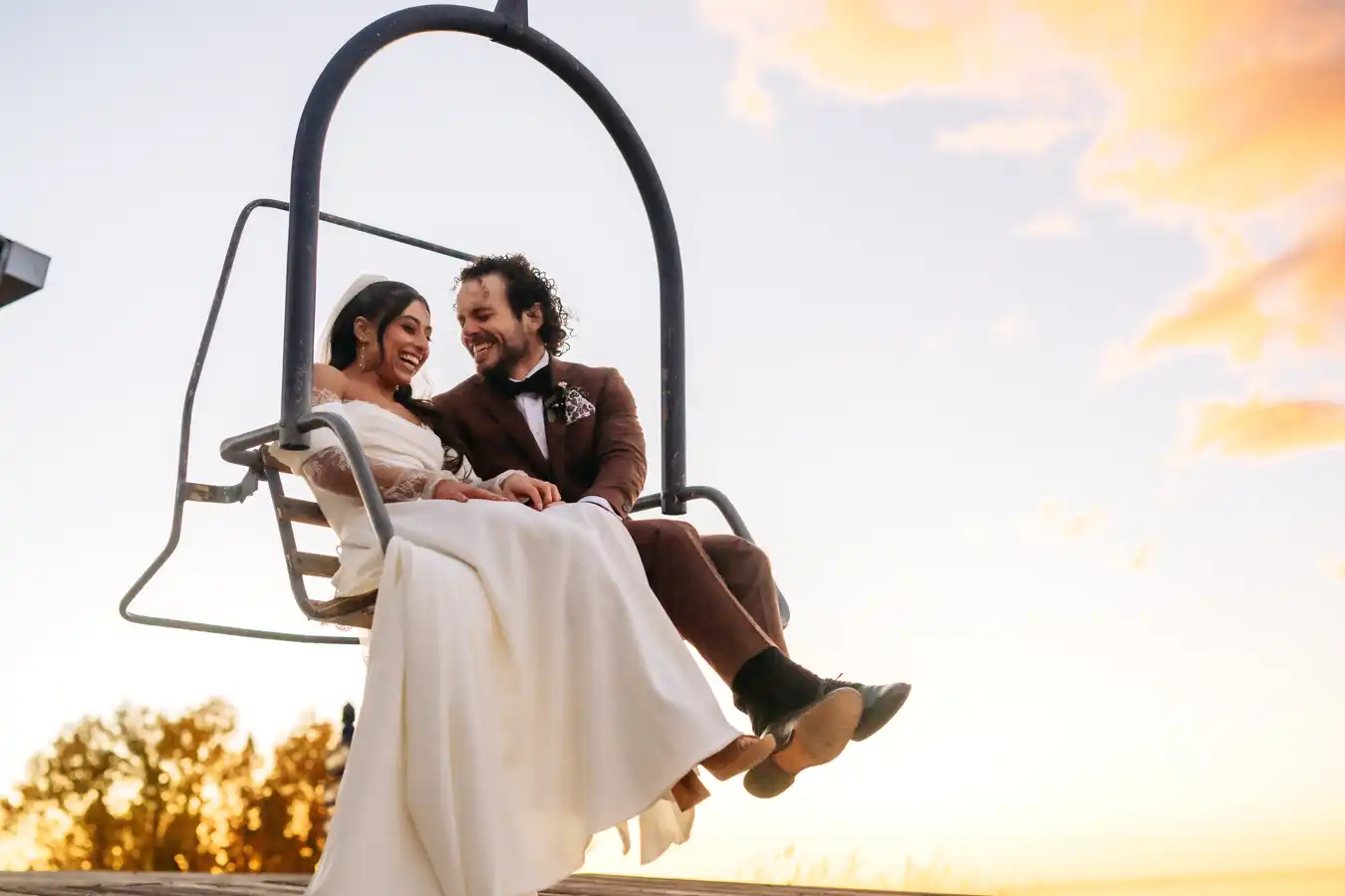 Telluride Fall Wedding Chairlift at Dusk