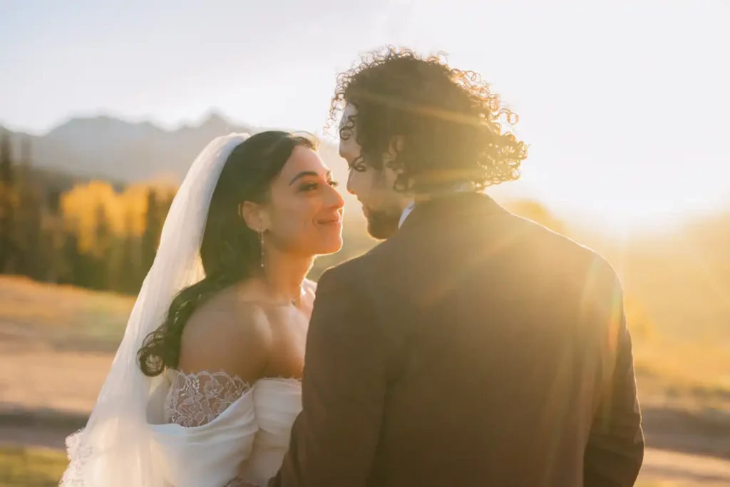 Telluride Fall Wedding Sunset Rays of Light