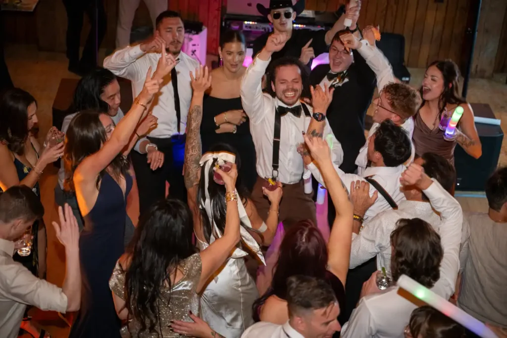 Telluride Gorrono Ranch Fall Wedding Reception From Above