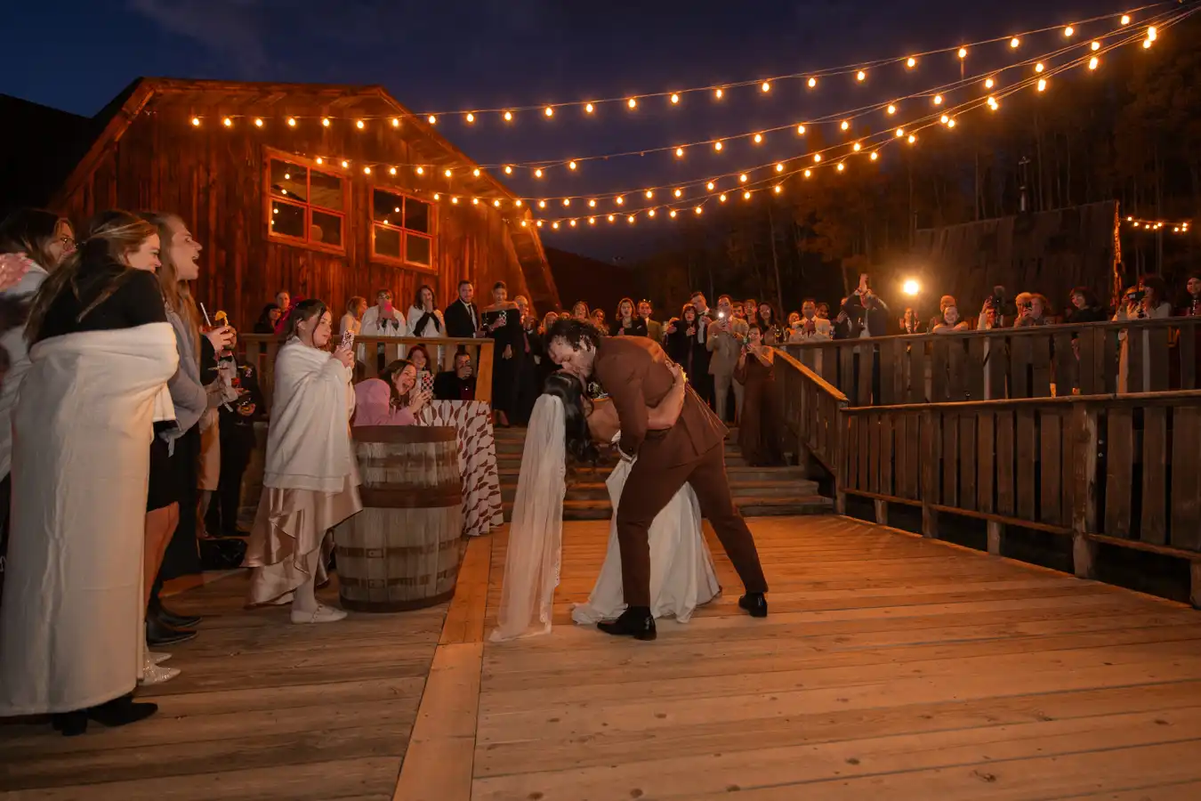 Telluride Gorrono Ranch Wedding First Dance Dip Kiss