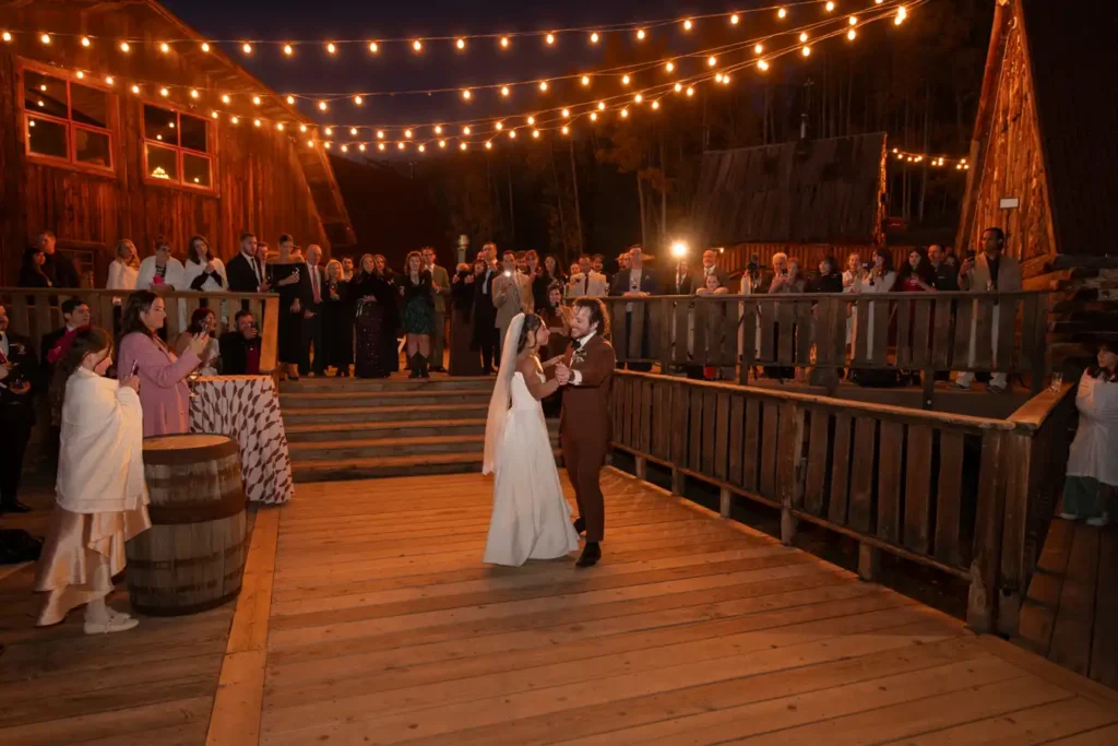 Telluride Gorrono Ranch Wedding First Dance at Night