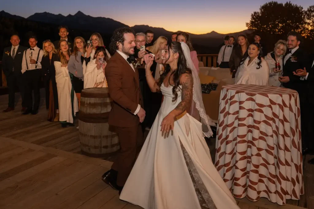 Telluride Gorrono Ranch Wedding First Dance on Deck