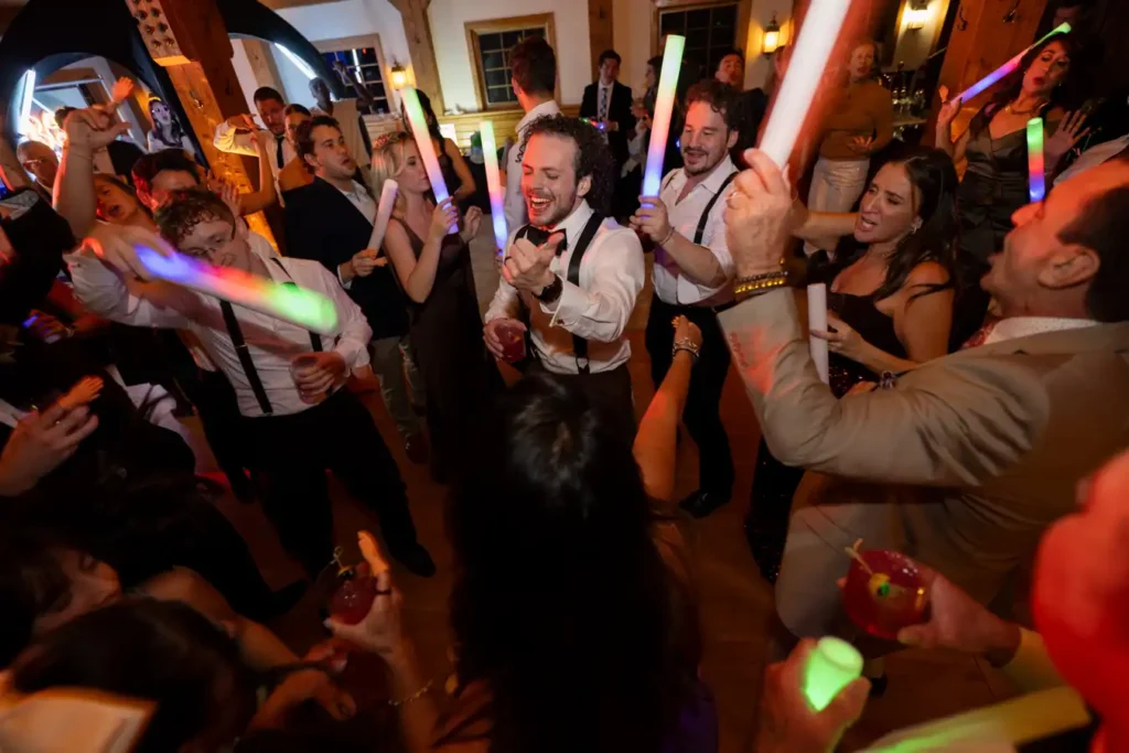 Telluride Gorrono Ranch Wedding Reception Dancefloor Groom