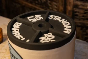 Telluride Gorrono Ranch Wedding Reception Dumbell Cake