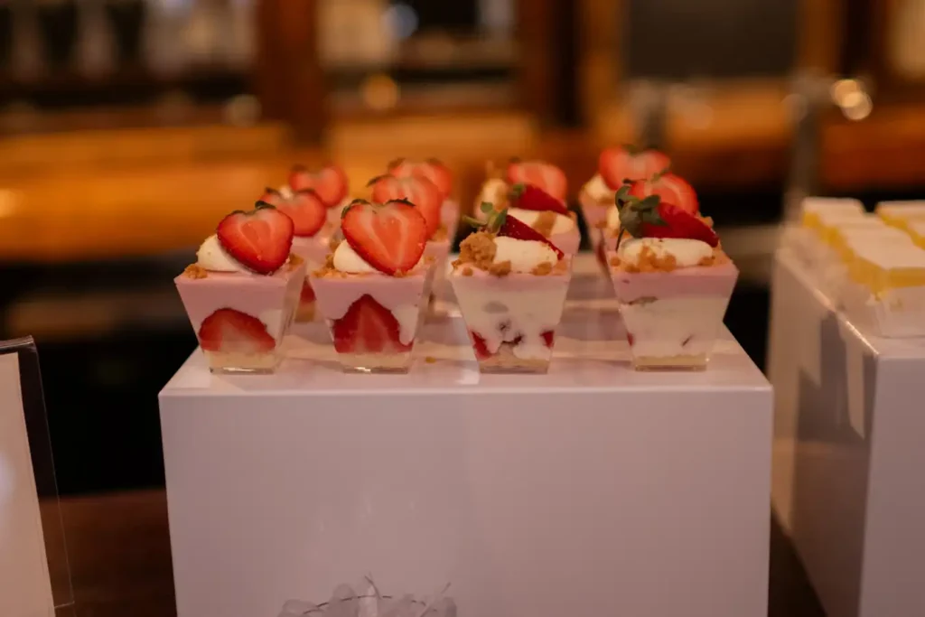 Telluride Gorrono Ranch Wedding Reception Strawberry Cup Snack