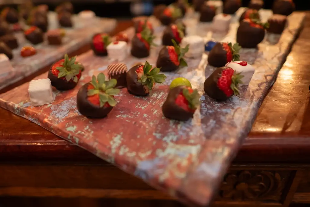 Telluride Gorrono Ranch Wedding Reception Strawberry Snack