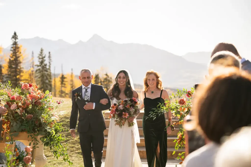 Telluride San Sophia Overlook Wedding Bride and Parents