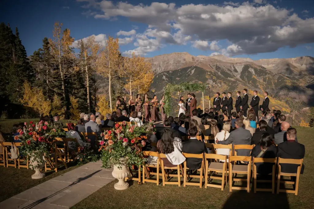 Telluride San Sophia Overlook Wedding Ceremony Peak Fall Colors