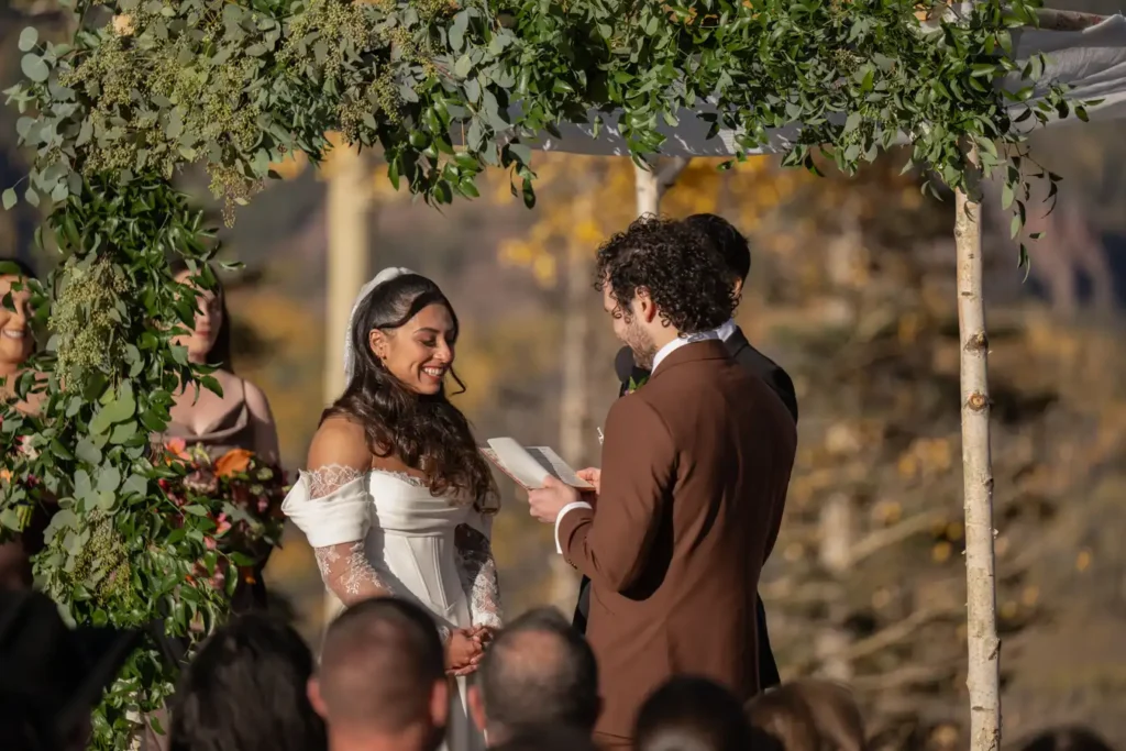 Telluride San Sophia Overlook Wedding Groom Saying Vows