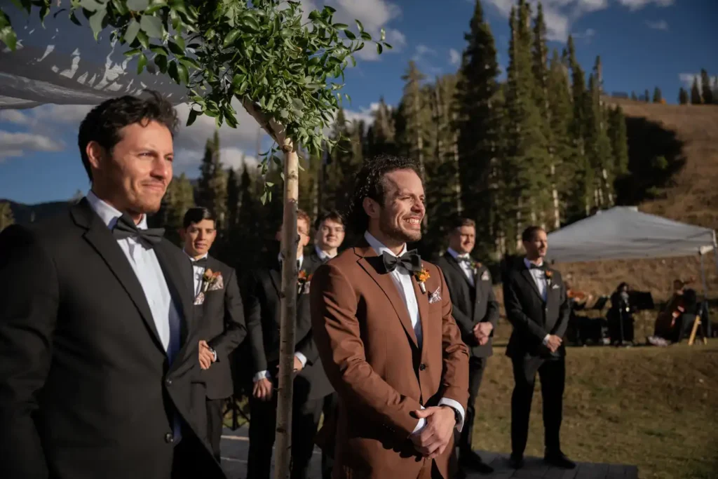 Telluride San Sophia Overlook Wedding Groom Waiting