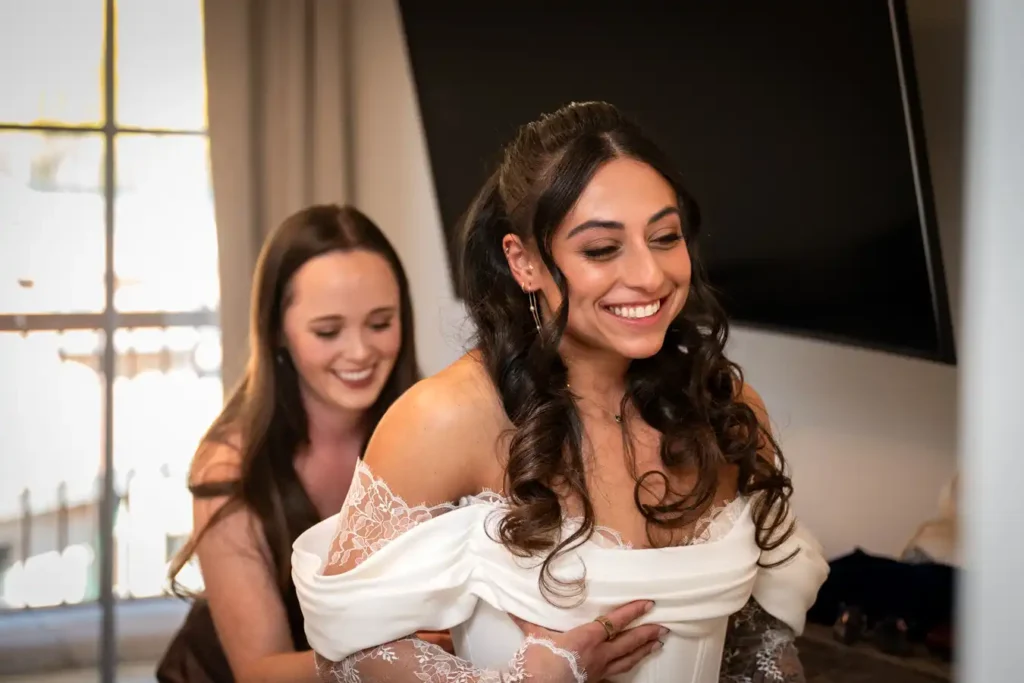 Telluride Wedding Getting Ready Bride Dress