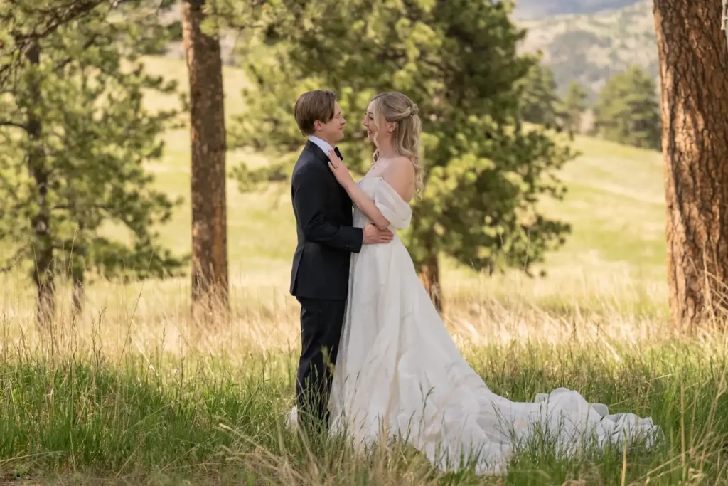 Betasso Park Wedding Boulder Couple in Field
