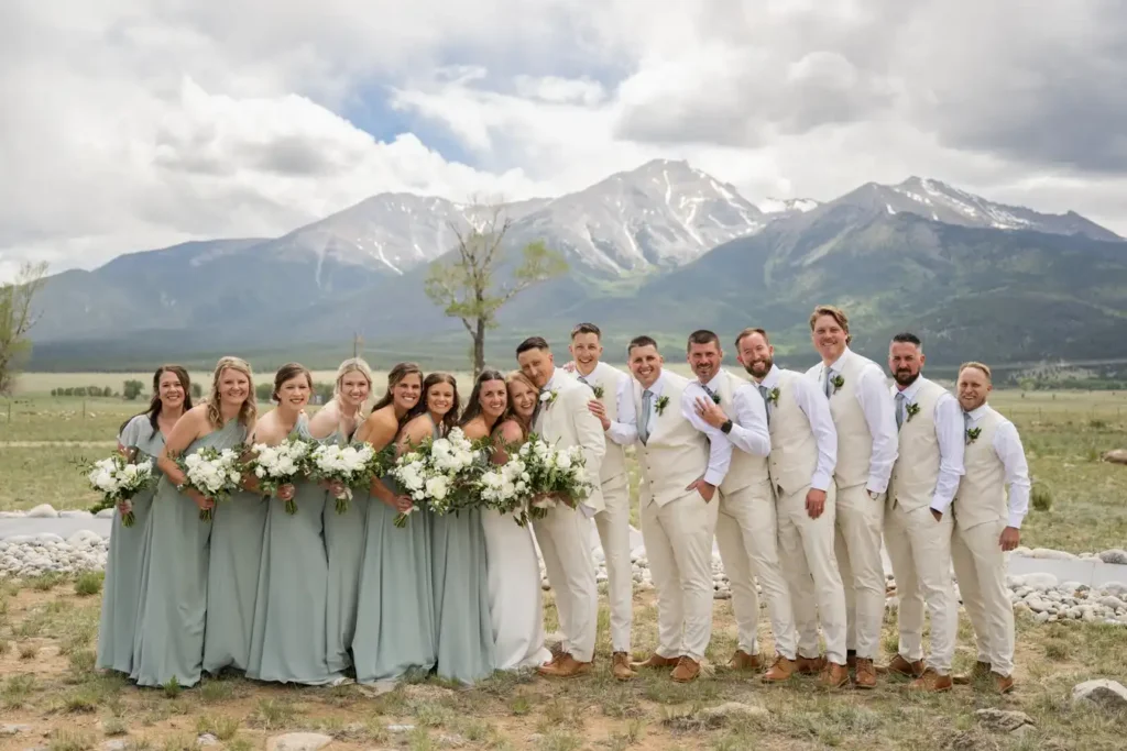 The Barn at Sunset Ranch Wedding Bridal Party Cuddled