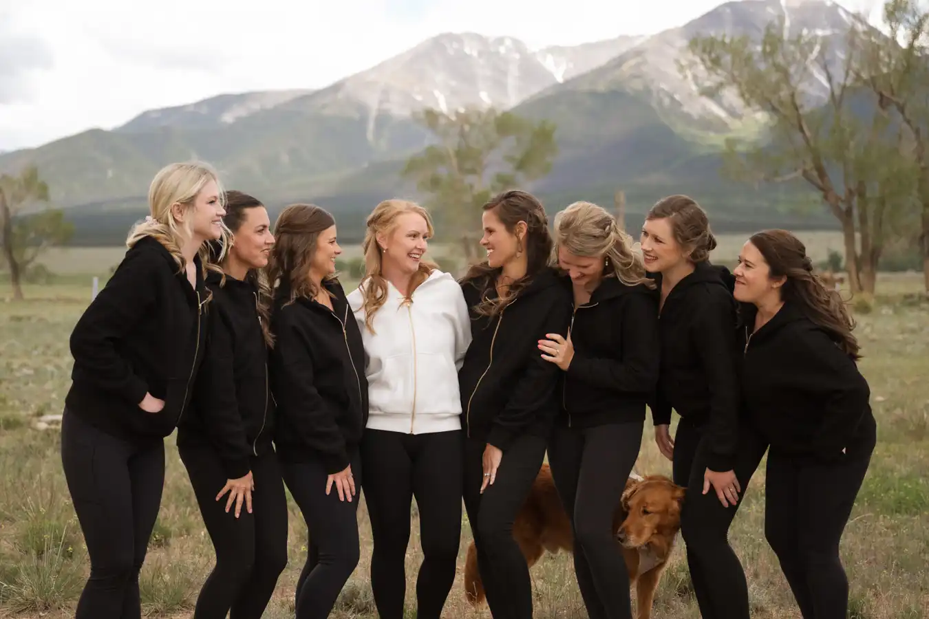 The Barn at Sunset Ranch Wedding Bridesmaids in Hoodies