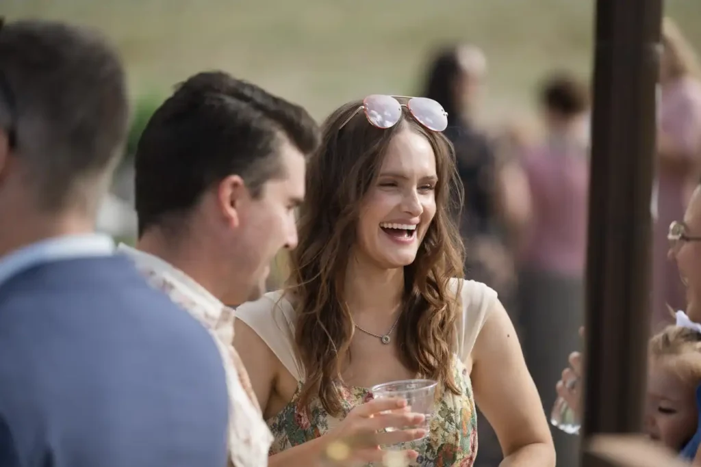 The Barn at Sunset Ranch Wedding Candid Woman