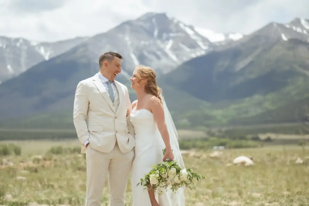 The Barn at Sunset Ranch Wedding First Look Laughter