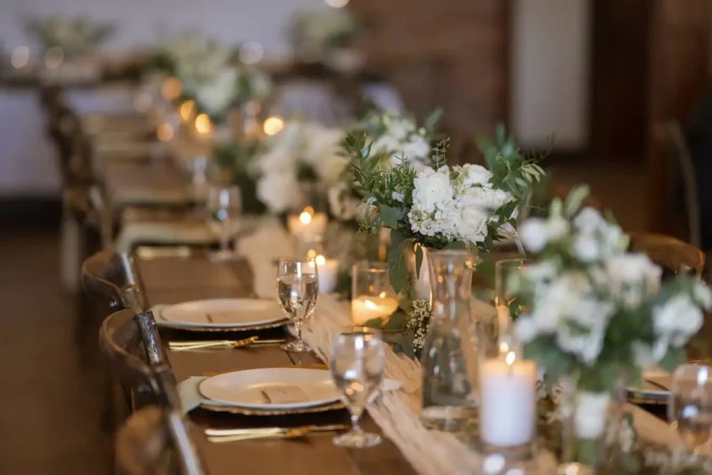 The Barn at Sunset Ranch Wedding Reception Table