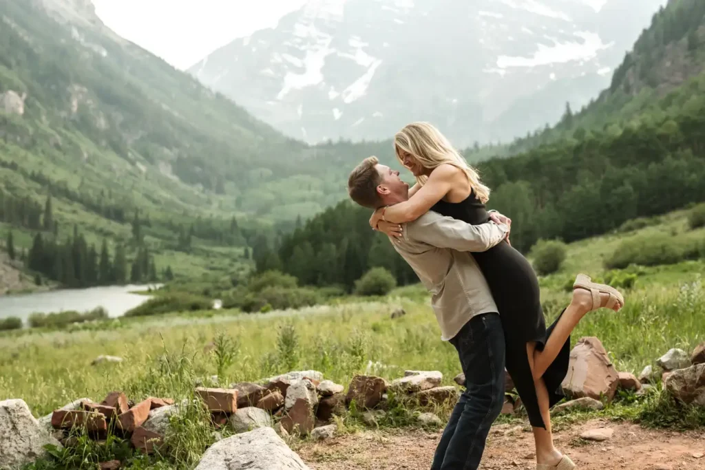 Maroon Bells Proposal June Lifting Her