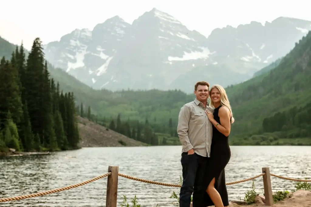 Maroon Bells Proposal June Roped Off Lake