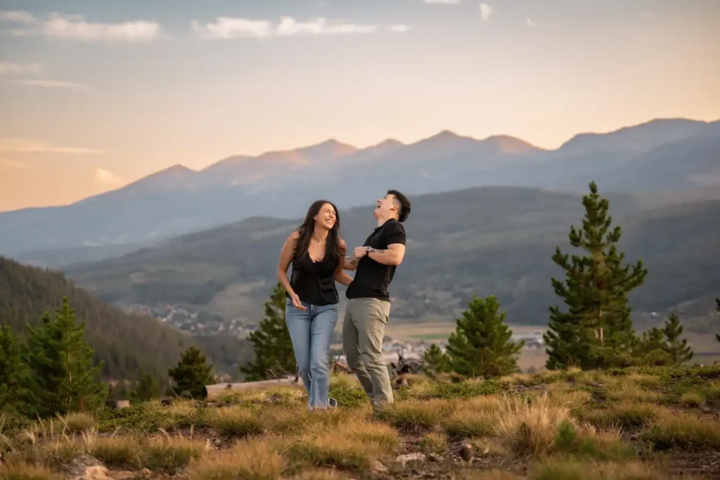 Sapphire Point Engagement Sunset Laughter