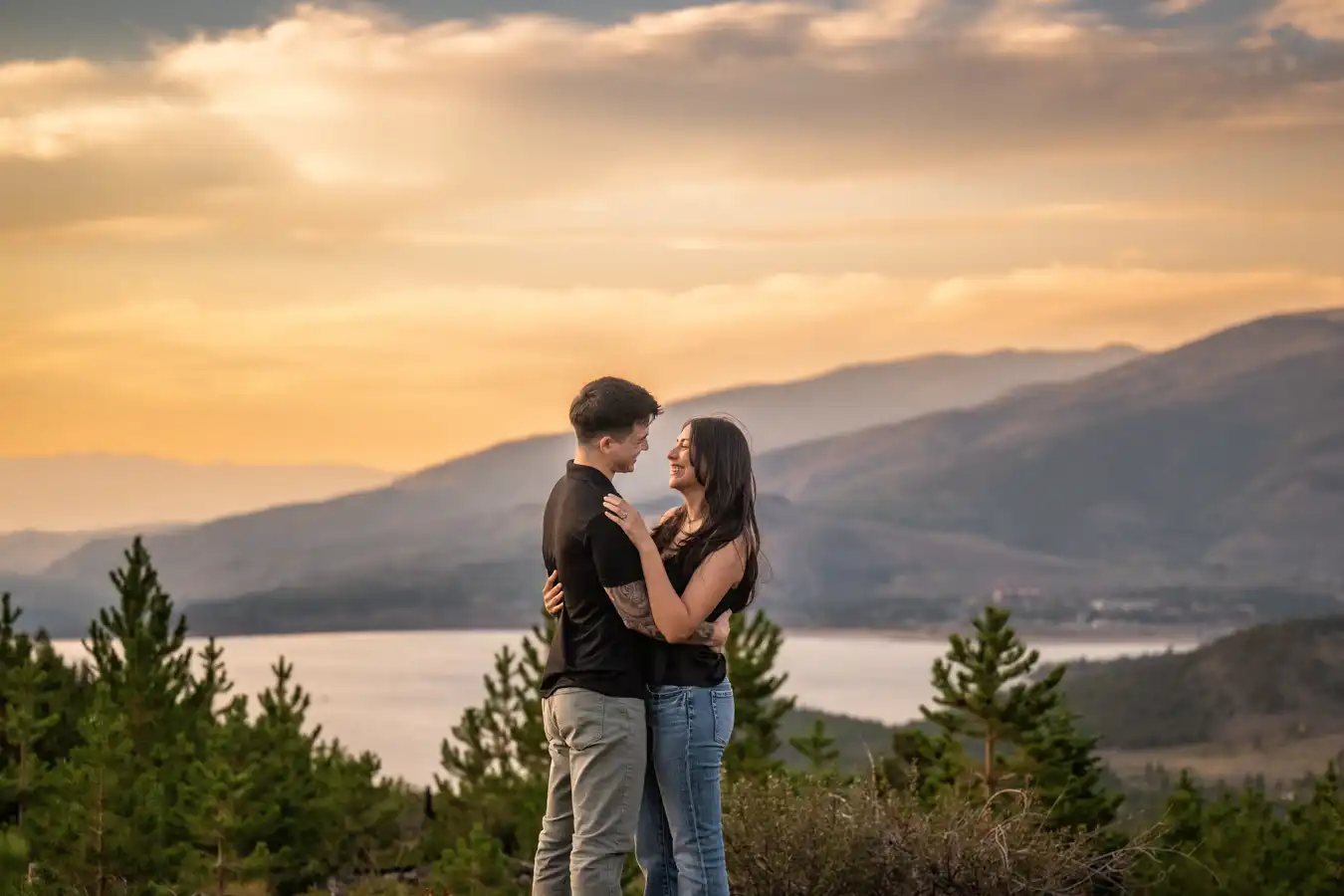 Sapphire Point Engagement Sunset Orange Sky