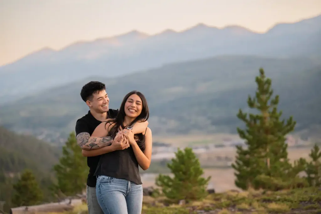 Sapphire Point Engagement Sunset Playful Black Shirt