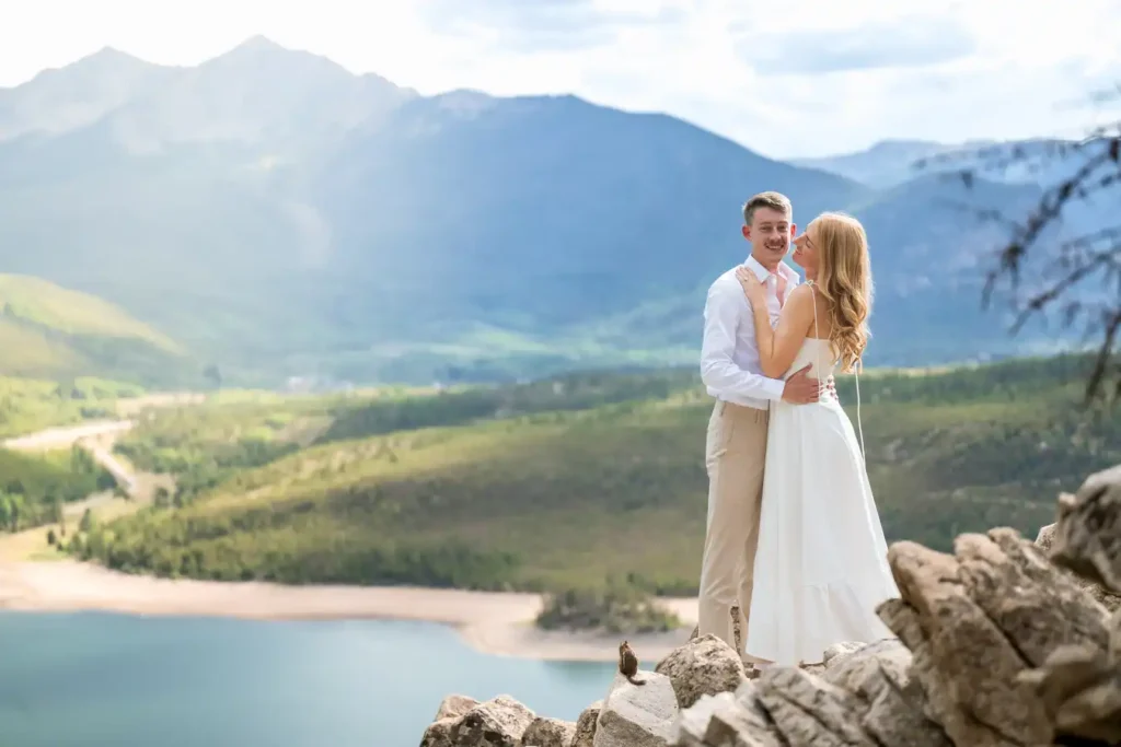 Sapphire Point July Engagement White Dress Chipmunk Photobomb