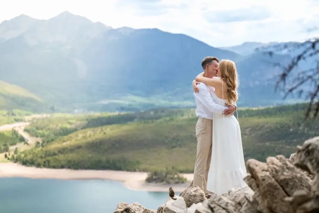 Sapphire Point July Engagement White Dress Dreamy Photo